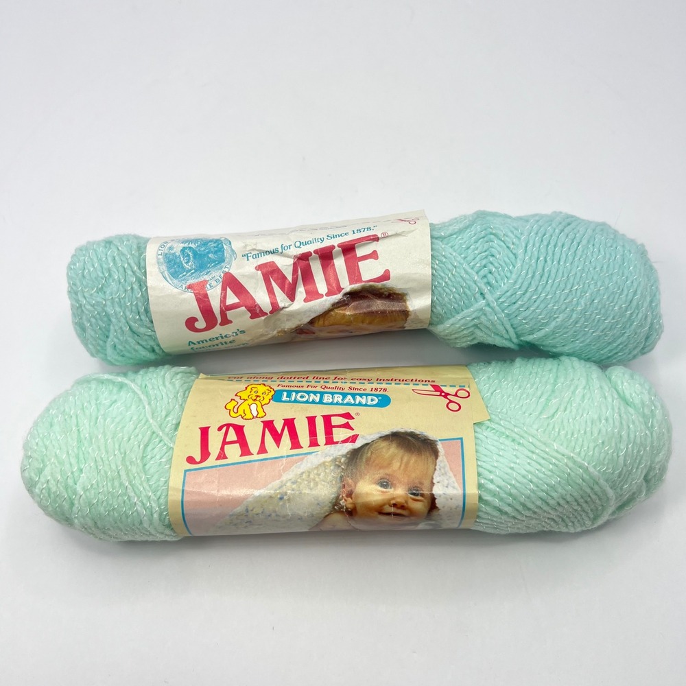 Vintage Jamie Yarn Lot of 2 Skeins Aqua 271 and Pastel Green 269 Baby USA Made